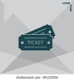 Ticket icon. Vector illustration.