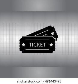 Ticket icon. Vector illustration.