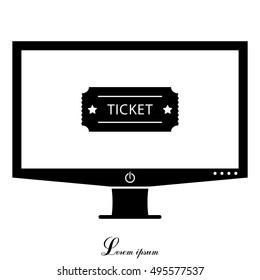 Ticket icon. Vector illustration.