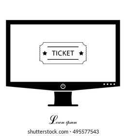 Ticket icon. Vector illustration.