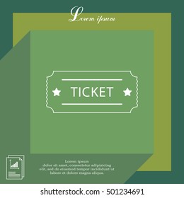 Ticket icon. Vector illustration.