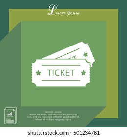 Ticket icon. Vector illustration.