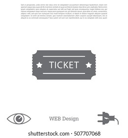 Ticket icon. Vector illustration.
