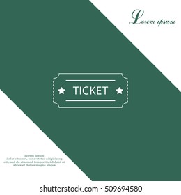 Ticket icon. Vector illustration.