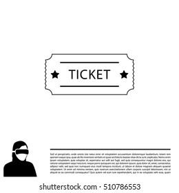 Ticket icon. Vector illustration.