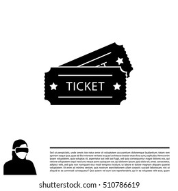 Ticket icon. Vector illustration.