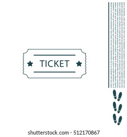 Ticket icon. Vector illustration.
