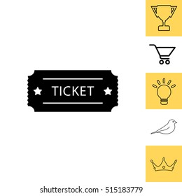 Ticket icon. Vector illustration.