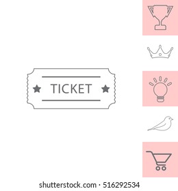 Ticket icon. Vector illustration.