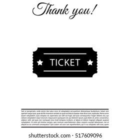 Ticket icon. Vector illustration.