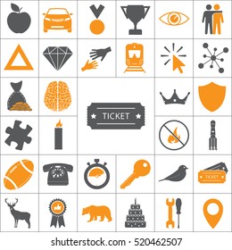 Ticket icon. Vector illustration.