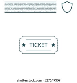Ticket icon. Vector illustration.