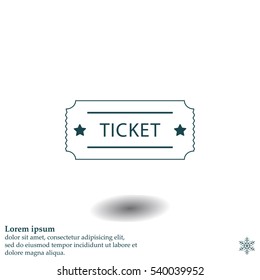 Ticket icon. Vector illustration.