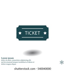 Ticket icon. Vector illustration.
