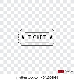 Ticket icon. Vector illustration.