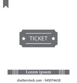 Ticket icon. Vector illustration.
