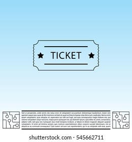 Ticket icon. Vector illustration.