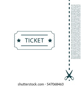 Ticket icon. Vector illustration.