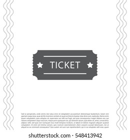 Ticket icon. Vector illustration.