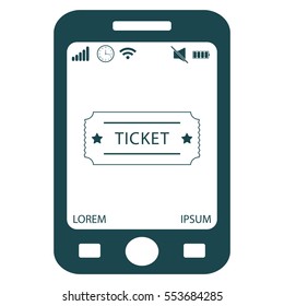 Ticket icon. Vector illustration.