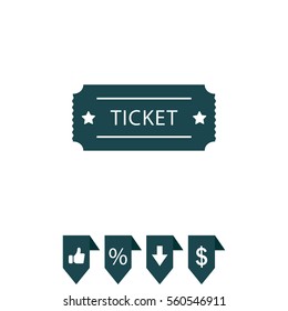 Ticket icon. Vector illustration.