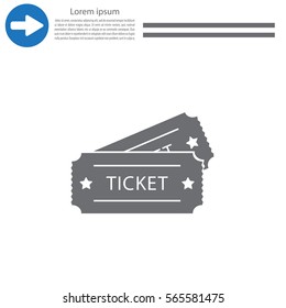 Ticket icon. Vector illustration.