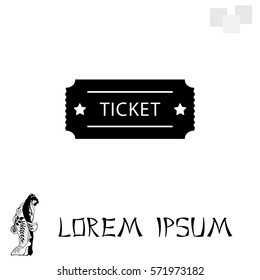 Ticket icon. Vector illustration.