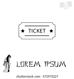 Ticket icon. Vector illustration.