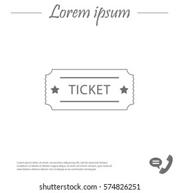 Ticket icon. Vector illustration.