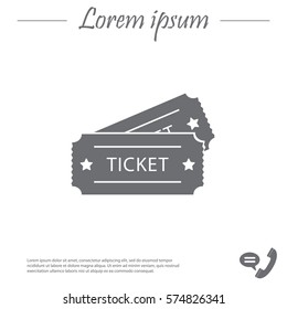 Ticket icon. Vector illustration.
