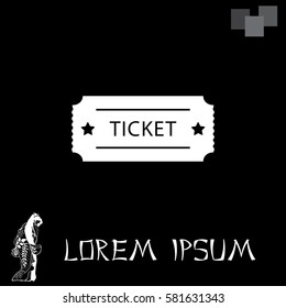 Ticket icon. Vector illustration.