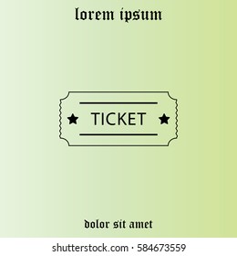 Ticket icon. Vector illustration.