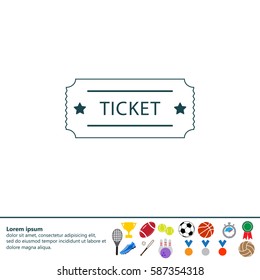 Ticket icon. Vector illustration.
