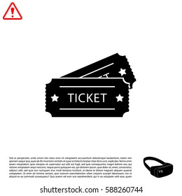Ticket icon. Vector illustration.