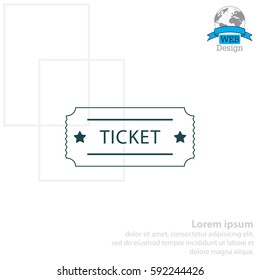 Ticket icon. Vector illustration.