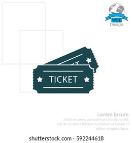 Ticket icon. Vector illustration.