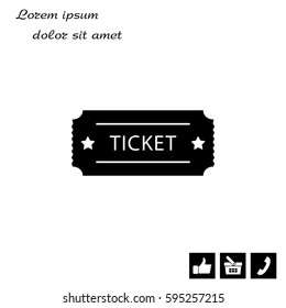 Ticket icon. Vector illustration.