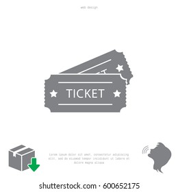 Ticket icon. Vector illustration.