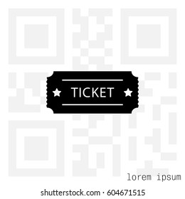 Ticket icon. Vector illustration.