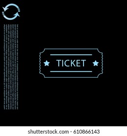 Ticket icon. Vector illustration.