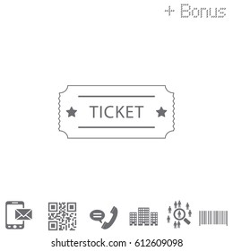 Ticket icon. Vector illustration.