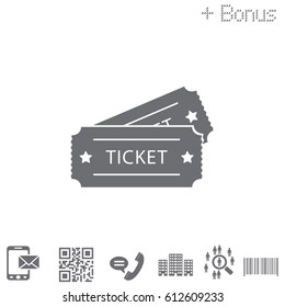 Ticket icon. Vector illustration.