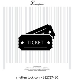 Ticket icon. Vector illustration.