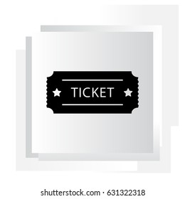 Ticket icon. Vector illustration.
