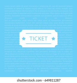 Ticket icon. Vector illustration.