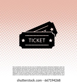 Ticket icon. Vector illustration.