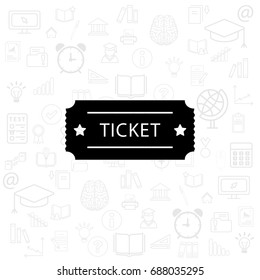 Ticket icon. Vector illustration.