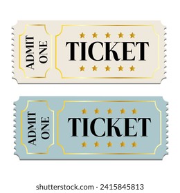 Ticket icon, vector illustration for cinema and events 