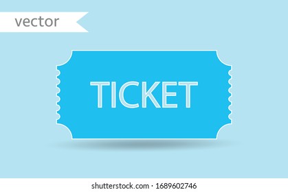 Ticket icon vector illustration in the flat style. Retro ticket stub isolated on a background.