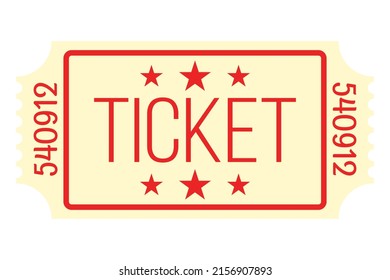 Ticket Icon Vector Illustration In The Flat Style. Retro Ticket Stub Isolated On A Background.